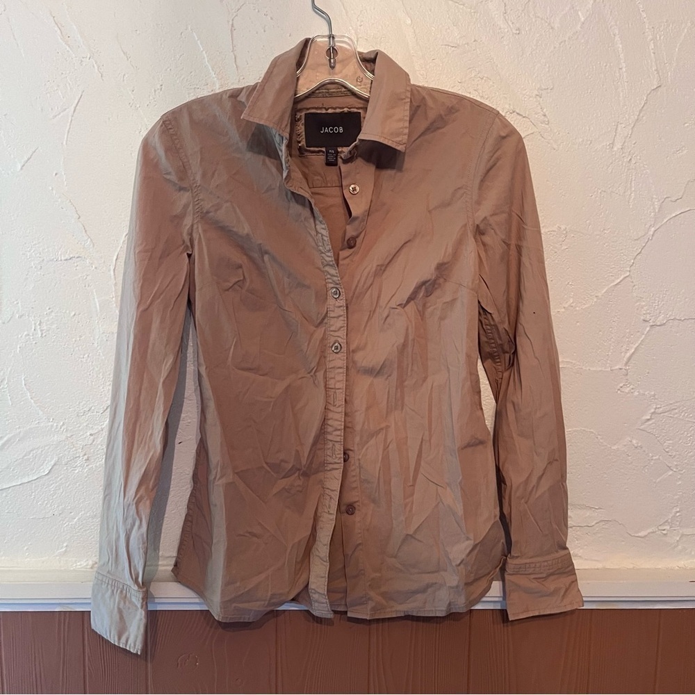 Jacob Tan Button up Shirt Size Small